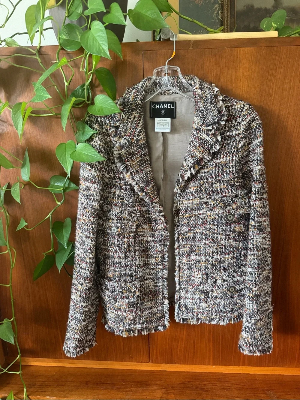 CHANEL Multicolor Tweed Jacket - Women's Classic Frayed Hem